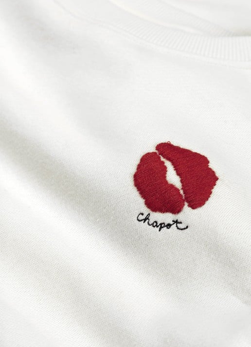 Fabienne Chapot Terry Kiss sweater met borduring - detail 2 gebroken wit