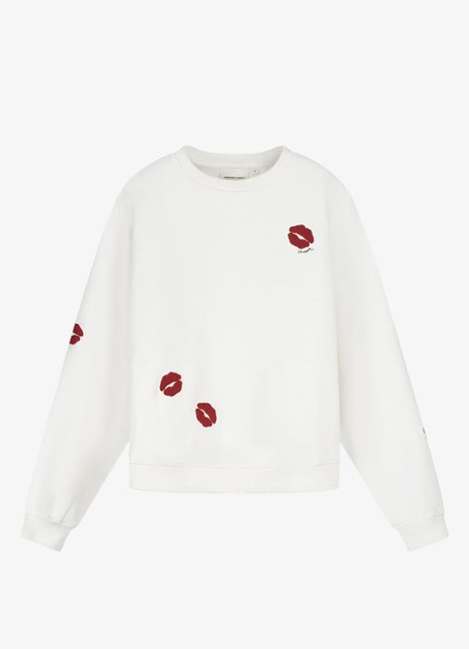 Fabienne Chapot Terry Kiss sweater met borduring - voorkant 3 gebroken wit