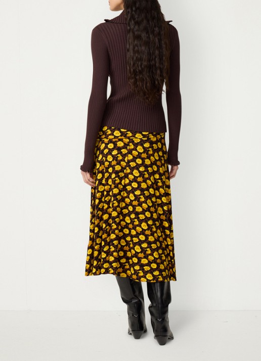 Fabienne Chapot Tess ribgebreid vest - achterkant donkerbruin
