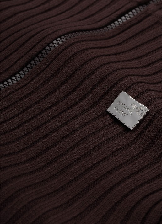 Fabienne Chapot Tess ribgebreid vest - detail 5 donkerbruin
