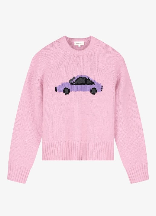 Fabienne Chapot Thelma fijngebreide pullover van wol - voorkant 4 roze
