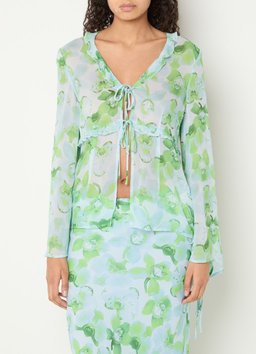 Fabienne Chapot Tinie semi-transparante blouse met print