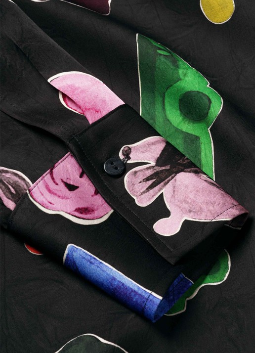 Fabienne Chapot Tony blouse van satijn met print - detail 5 zwart