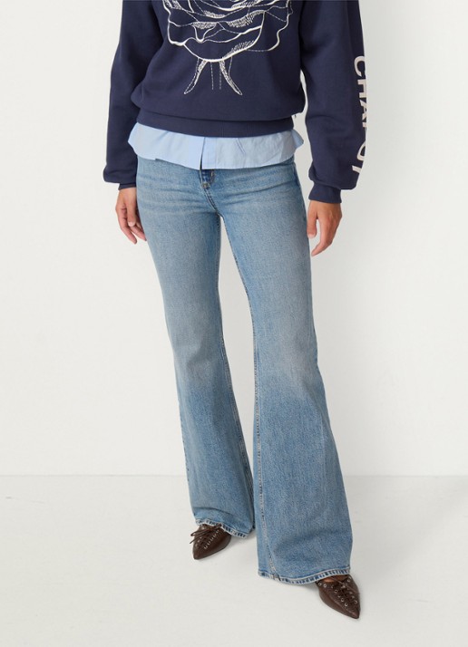 Fabienne Chapot Vic high waist bootcut jeans met steekzakken - detail 2 indigo