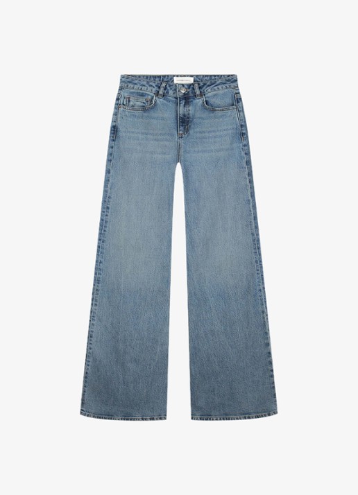 Fabienne Chapot Vic high waist bootcut jeans met steekzakken - voorkant 4 indigo