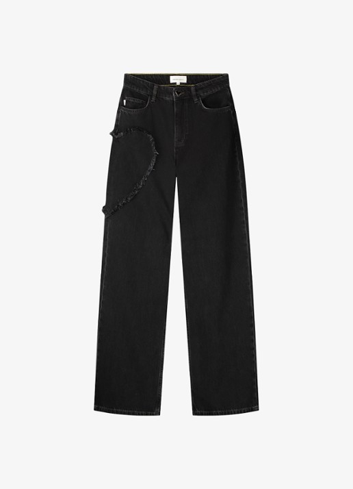 Fabienne Chapot Zoe high waist boyfriend jeans - voorkant donkergrijs