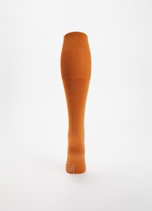 Falke Airport kniekousen in wolblend  - voorkant 2 oranjebruin