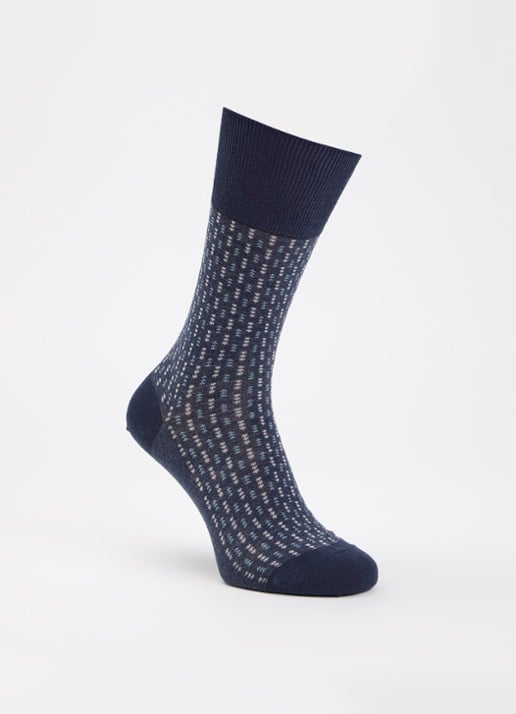 Falke Airport sokken in scheerwolblend - voorkant 2 blauw