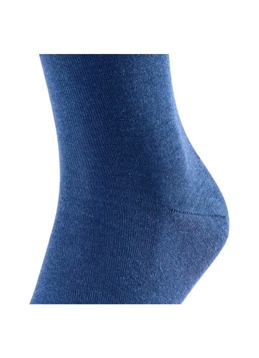 Falke Airport sokken in scheerwolblend - detail 6 middenblauw