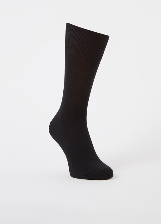 Falke Airport sokken in wolblend in 3-pack - voorkant zwart