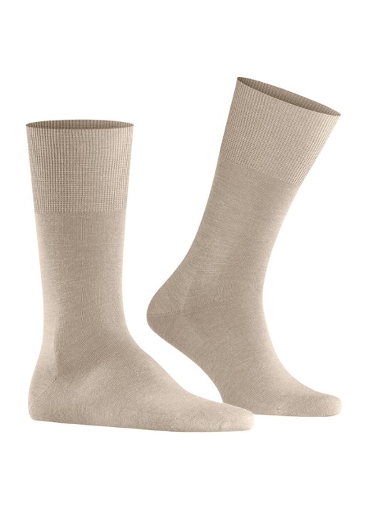 Falke Airport sokken in wolblend  - voorkant 2 beige