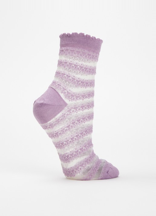 Falke Border Lace sokken in katoenblend - detail lila