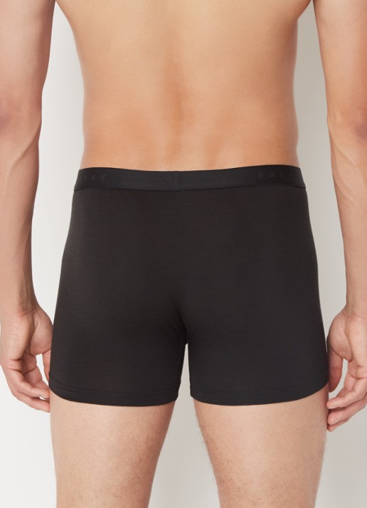 Falke Boxershort in wolblend met logoband - achterkant 4 zwart