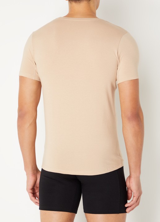 Falke Climate Control T-shirt met ronde hals - achterkant 3 camel