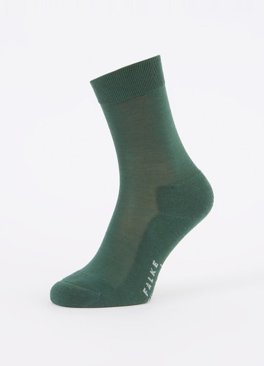 Falke Climawool sokken in scheerwolblend - detail 4 donkergroen