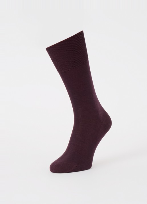 Falke Climawool sokken in scheerwolblend - detail bordeauxrood