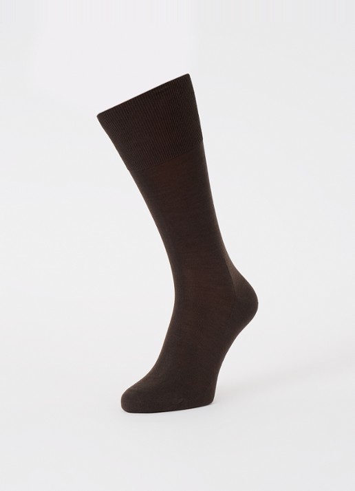 Falke Climawool sokken in scheerwolblend - detail donkerbruin