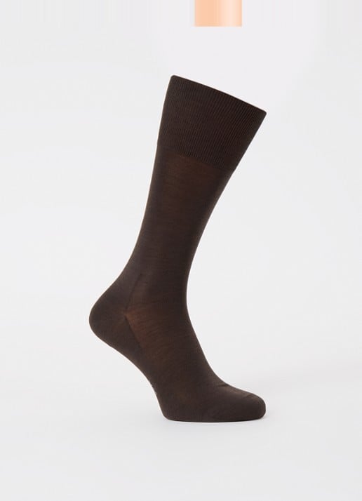 Falke Climawool sokken in scheerwolblend - voorkant 2 donkerbruin