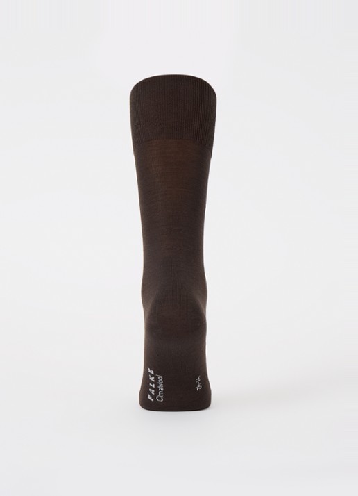 Falke Climawool sokken in scheerwolblend - voorkant 3 donkerbruin