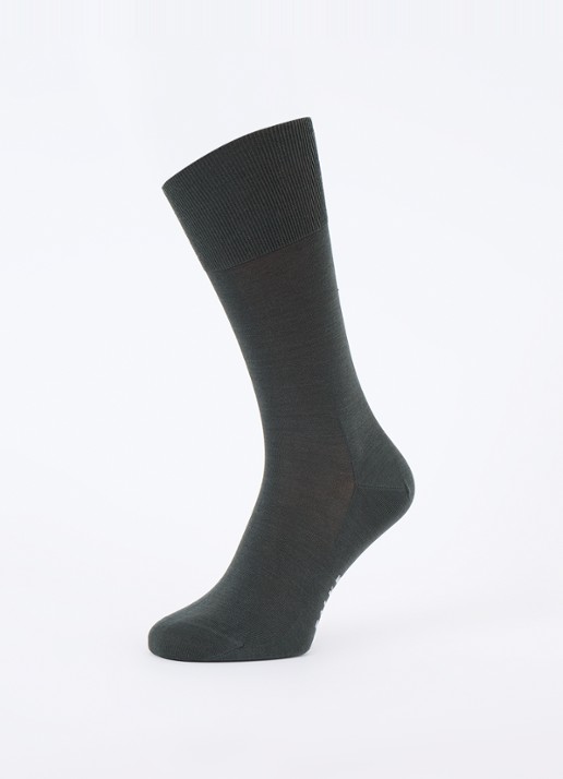 Falke Climawool sokken in scheerwolblend - detail donkergroen
