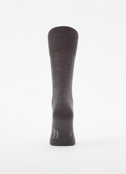 Falke Climawool sokken in scheerwolblend - voorkant 3 grijsmele