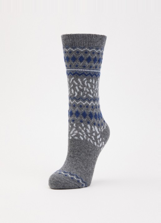 Falke Cosy Wool sokken in kasjmierblend - detail 3 blauwgrijs