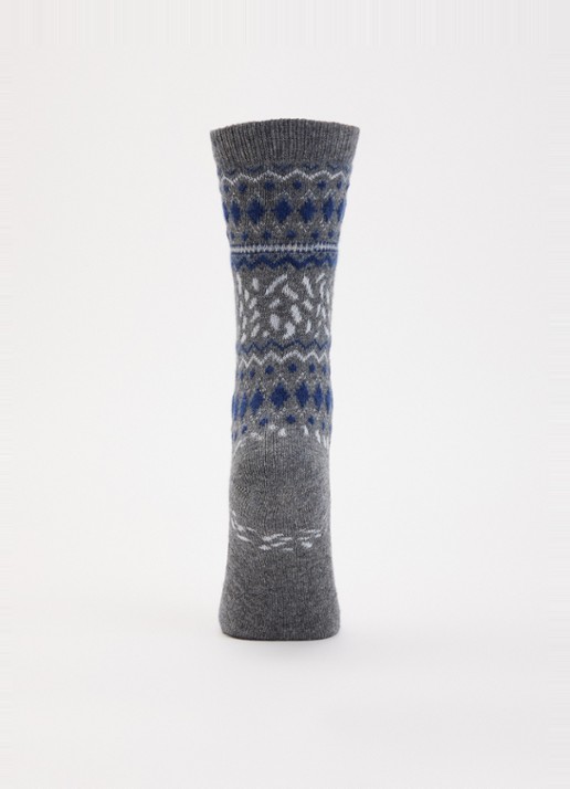 Falke Cosy Wool sokken in kasjmierblend - voorkant 2 blauwgrijs