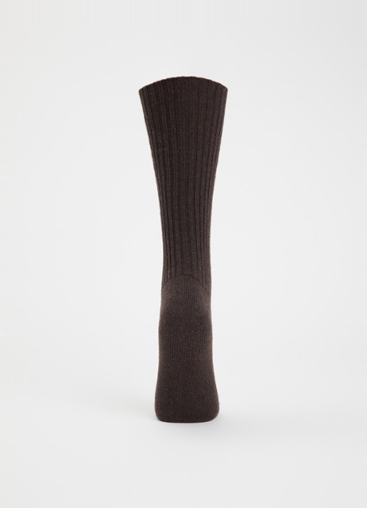 Falke Cosy Wool sokken in kasjmierblend - voorkant 3 donkerbruin