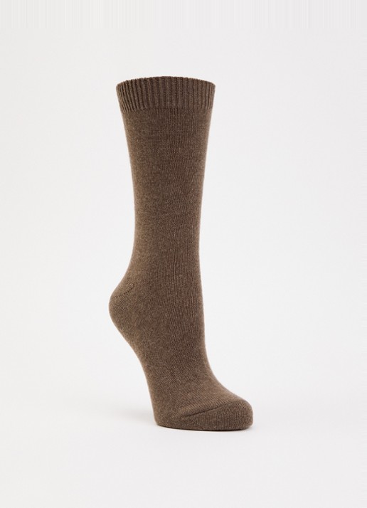 Falke Cosy Wool sokken in kasjmierblend - voorkant 2 bruin