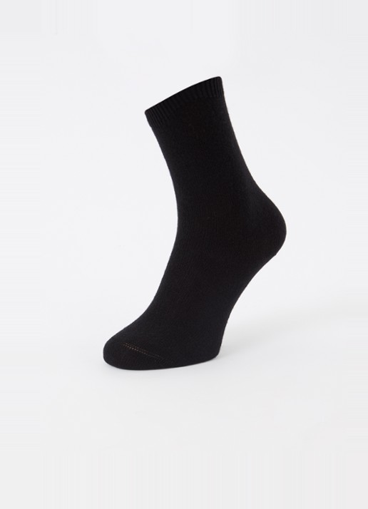 Falke Cosy Wool sokken in kasjmierblend - detail 4 zwart