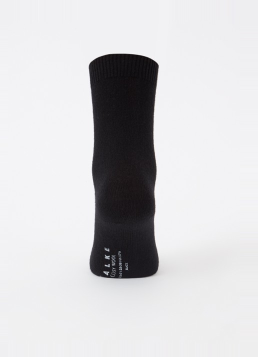 Falke Cosy Wool sokken in kasjmierblend - voorkant 2 zwart