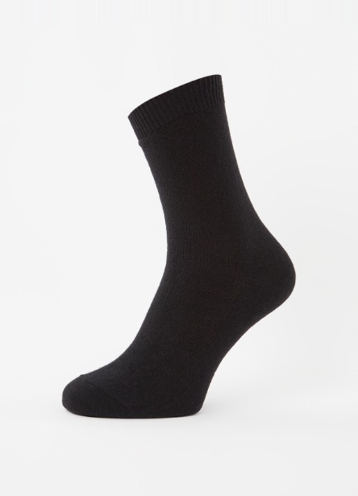 Falke Cosy Wool sokken in kasjmierblend - detail 5 zwart