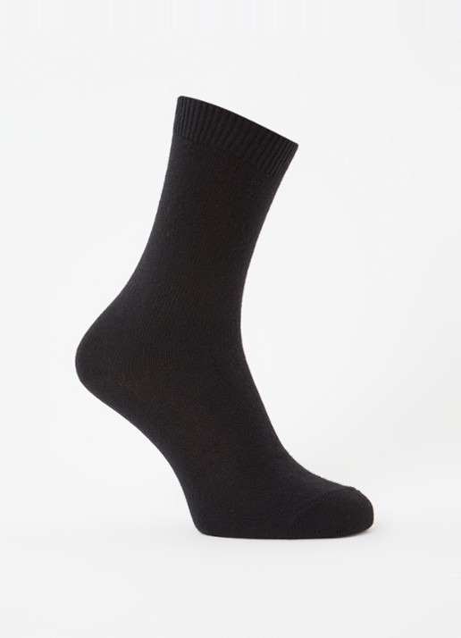 Falke Cosy Wool sokken in kasjmierblend - voorkant 3 zwart
