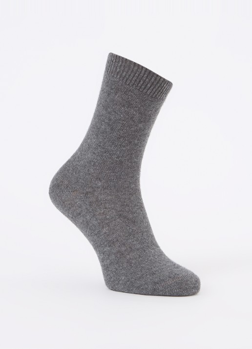Falke Cosy Wool sokken in kasjmierblend - voorkant 2 grijs