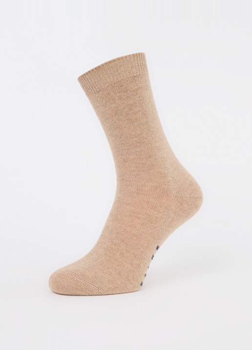 Falke Cosy Wool sokken in kasjmierblend - detail beige