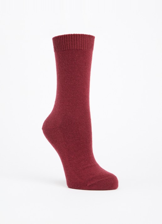 Falke Cosy Wool sokken in kasjmierblend - voorkant steenrood