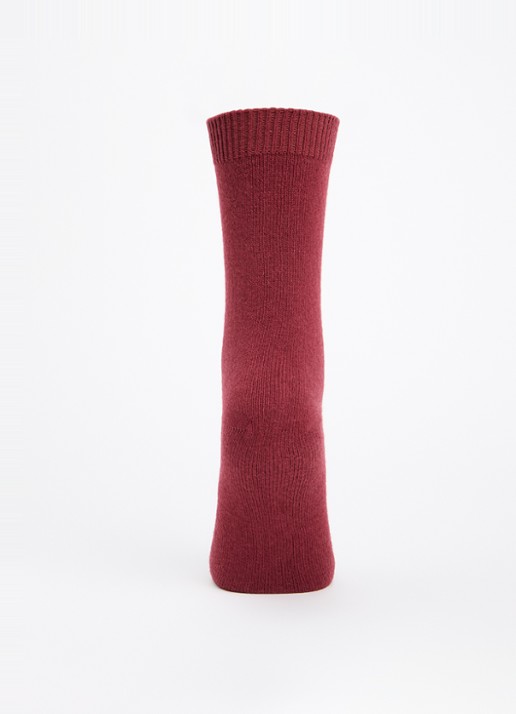 Falke Cosy Wool sokken in kasjmierblend - voorkant 2 steenrood