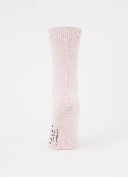 Falke Cosy Wool sokken in kasjmierblend - voorkant 4 lichtroze