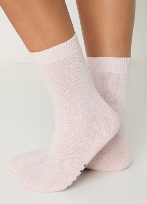 Falke Cosy Wool sokken in kasjmierblend - voorkant 5 lichtroze