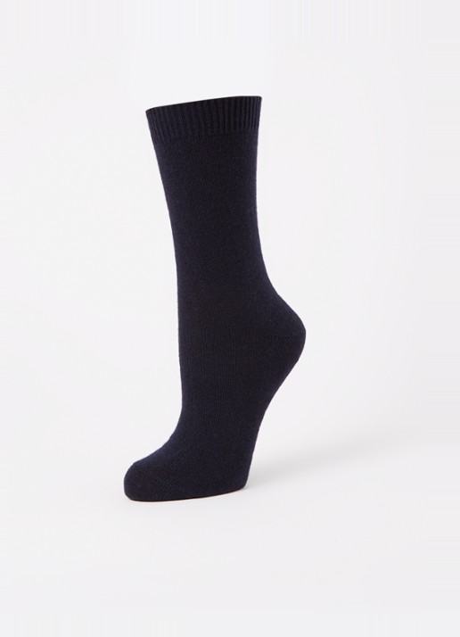 Falke Cosy Wool sokken in kasjmierblend - detail 3 donkerblauw