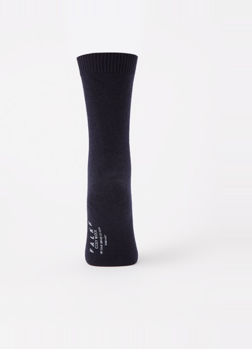 Falke Cosy Wool sokken in kasjmierblend - voorkant 2 donkerblauw