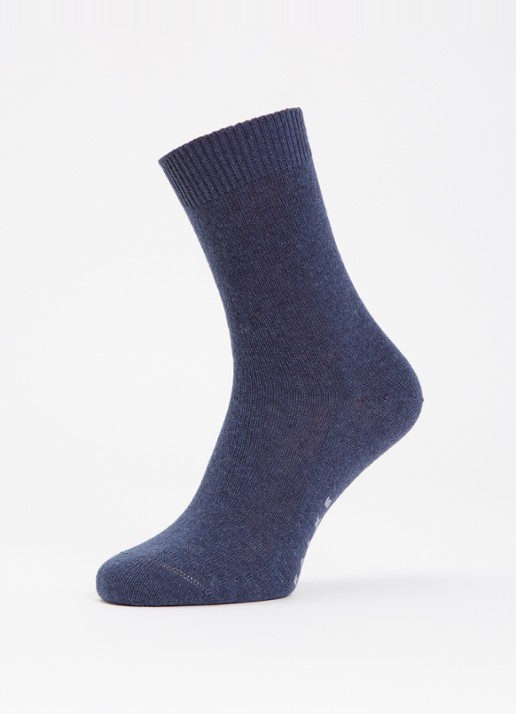 Falke Cosy Wool sokken in kasjmierblend - detail 3 blauw