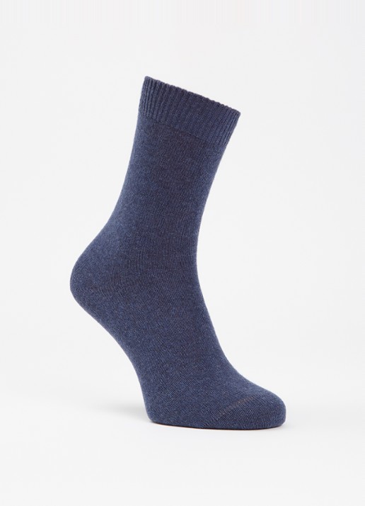Falke Cosy Wool sokken in kasjmierblend - voorkant blauw