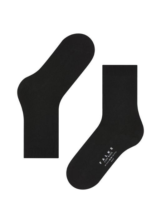 Falke Cosy Wool sokken - detail 4 zwart