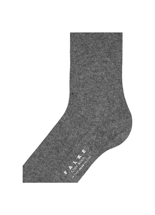 Falke Cosy Wool sokken - detail 5 grijsmele