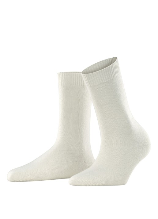 Falke Cosy Wool sokken - voorkant gebroken wit