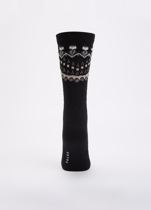 Falke Cosy Wool Special Edition sokken in kasjmierblend - voorkant 3 zwart