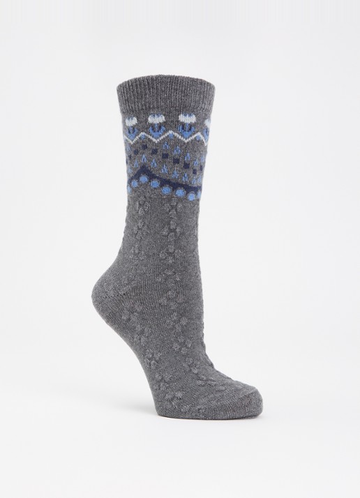 Falke Cosy Wool Special Edition sokken in kasjmierblend - voorkant grijs