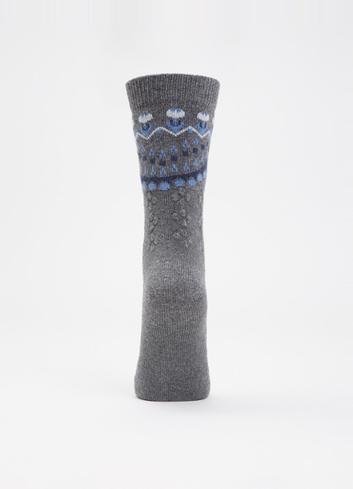Falke Cosy Wool Special Edition sokken in kasjmierblend - voorkant 2 grijs