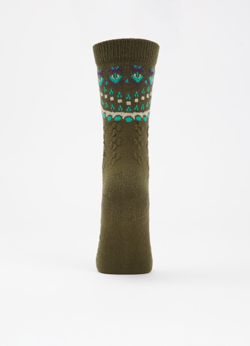 Falke Cosy Wool Special Edition sokken in kasjmierblend - voorkant 3 mosgroen
